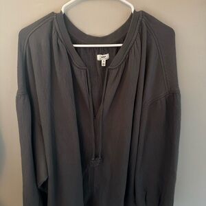Aerie Gray Ribbed Knit Top